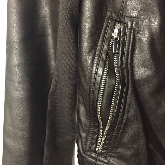 Express chocolate brown faux leather jacket - Picture 3 of 4