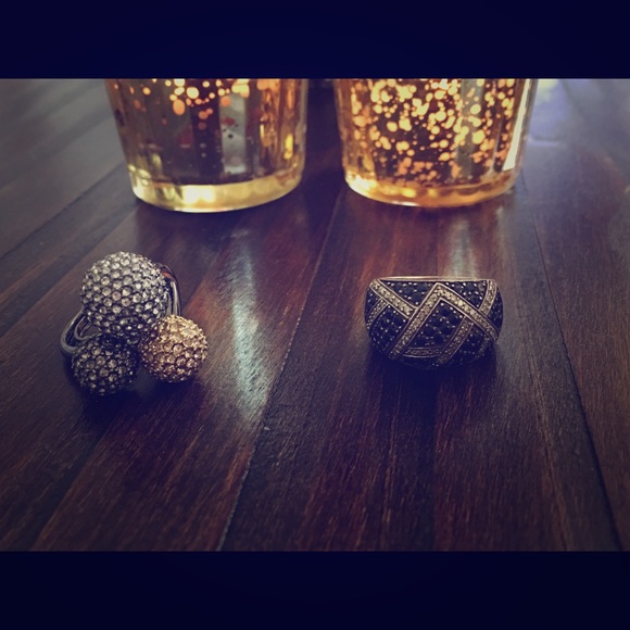 One Stella & Dot ring, One Black/White CZ ring
