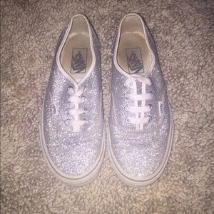 Silver sparkly vans