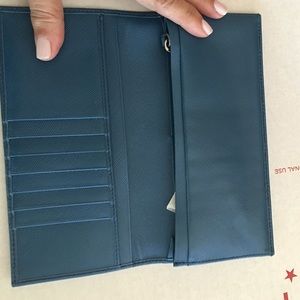 Authentic Prada blue saffiano wallet