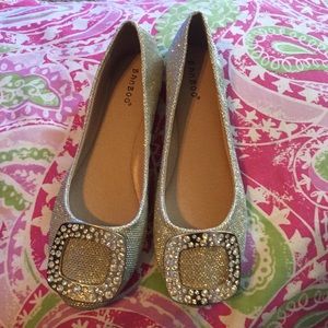 Brand new - never worn gold sparkly flats