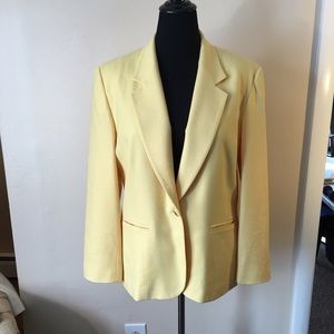 Pendleton Soft Yellow 100% Wool Blazer Sz 16