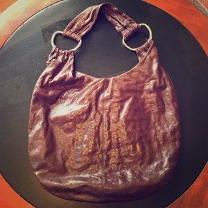 Hobo brown leather handbag