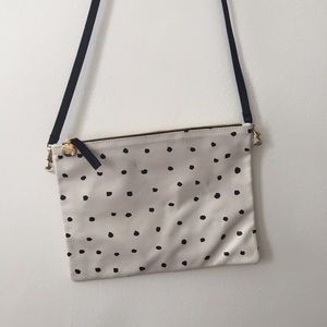 Clare v vivier sac bretelle cream with polka dots