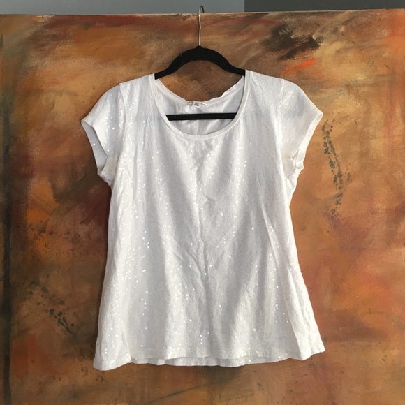 White sequin t-shirt