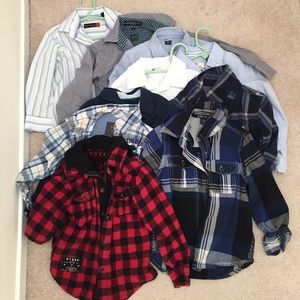 Lot of 10 button down boys dress shirts size 3-4