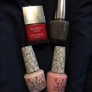3-O.P.I and 1 Butter London nail polish