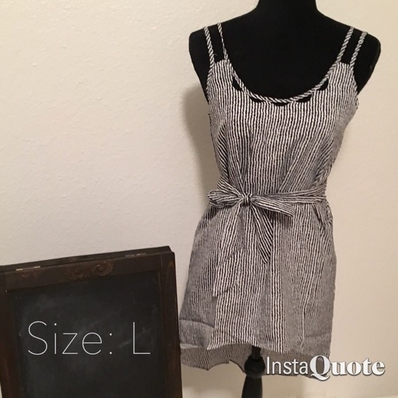 Black and white striped dress