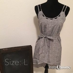 Black and white striped dress