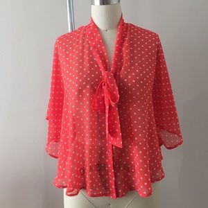 Forever 21 Size L Polka Dot Retro Blouse