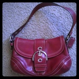 Coach Maroon Leather Soho Purse