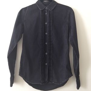 MADEWELL FADED BLACK DENIM BUTTON UP size XS