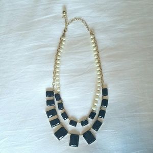 Layered pearl statement necklace