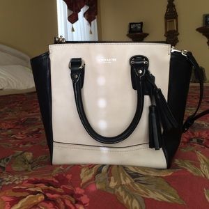 Black and cream authentic Coach purse