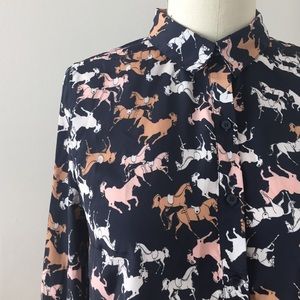 H&M Sz 10 Carnival Horses Blouse