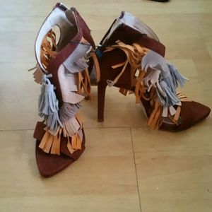 Zara fringe heels