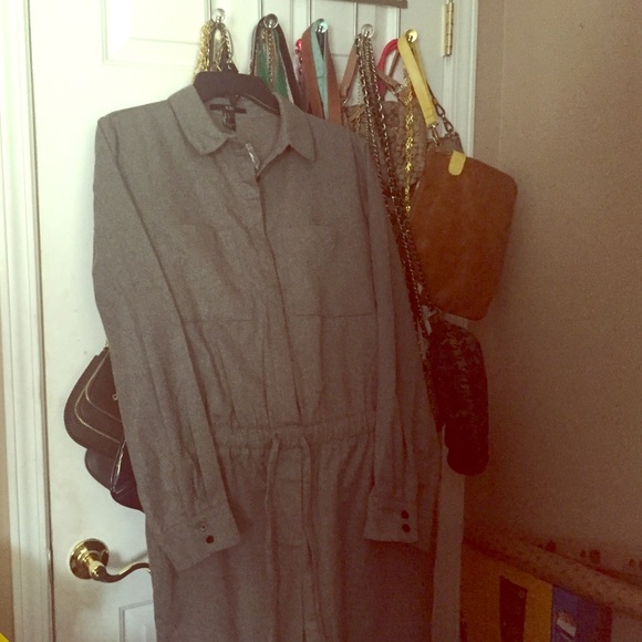 Grey pant jumpsuit.