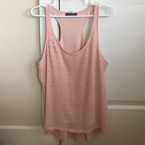 Blush detailed tank