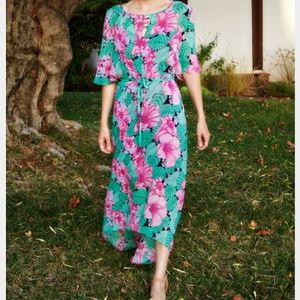 Hibiscus midi high low dress