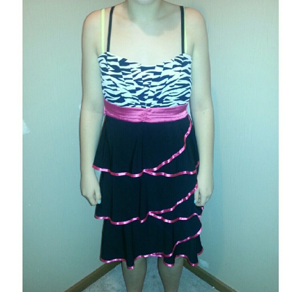 Pink & Black Zebra formal dress!