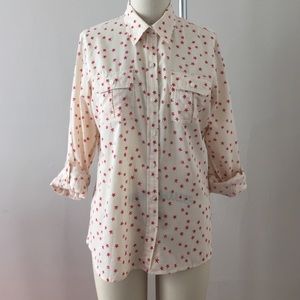 Lucky Brand Sz L Star Print Buttondown