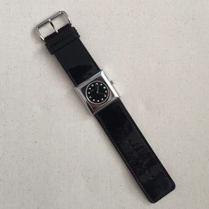 Marc Jacobs Patent Leather Watch with Silver Face