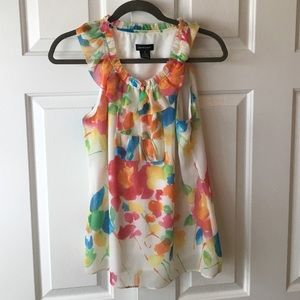 Ruffle floral tank top