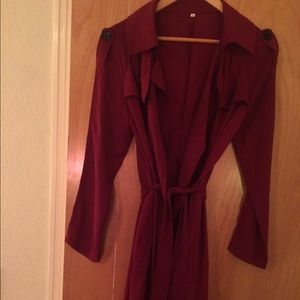 Red trench coat