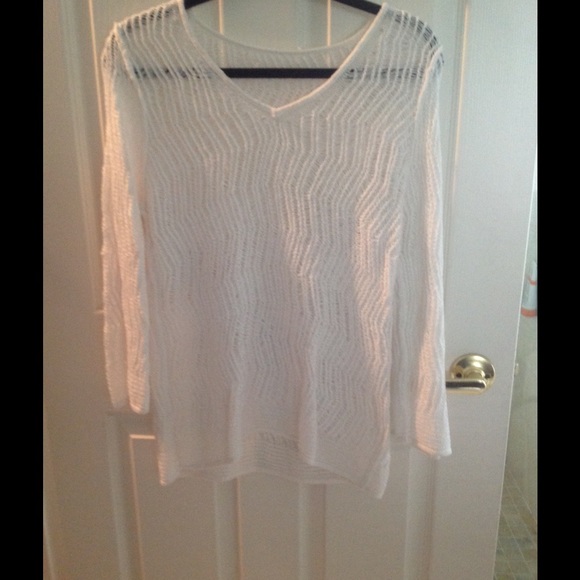 Tommy Bahama M White long See through Sweater