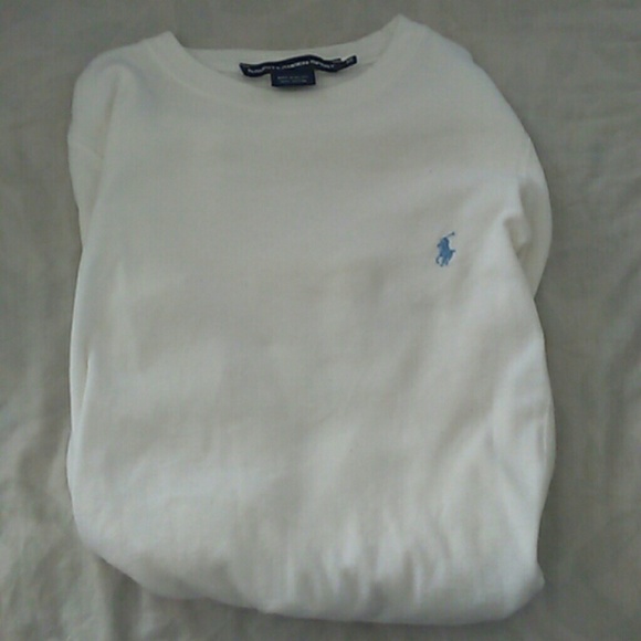 White sweater.