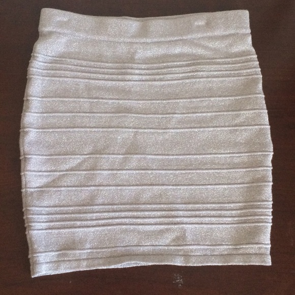 Charlotte Russe Silver Sparkle small bodycon skirt