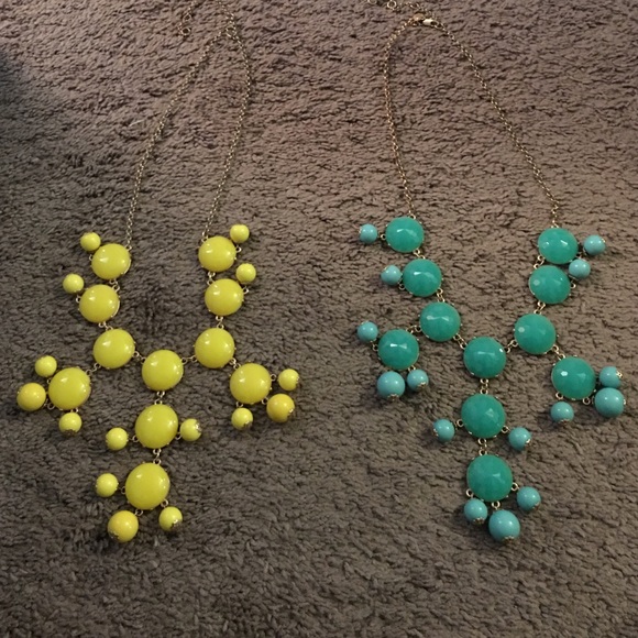 Set of two bubble statement necklaces.