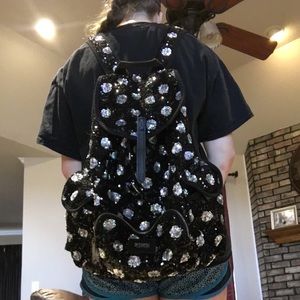 Black & Silver Polka Dot Sequin backpack