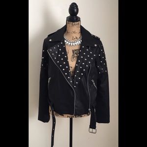 ❌SOLD❌Like New Studded Moto Faux Leather Jacket