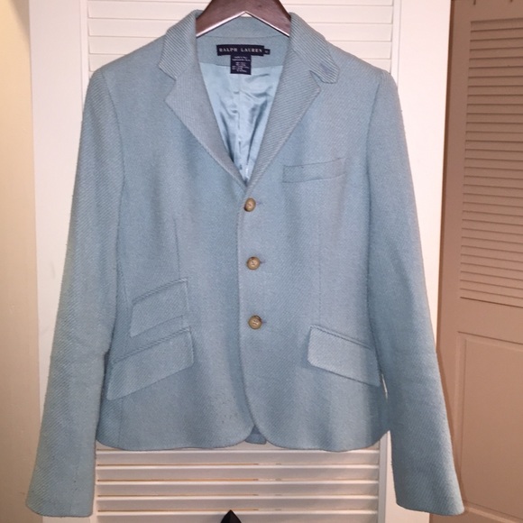 Ralph Lauren blue silk blazer / jacket size 10