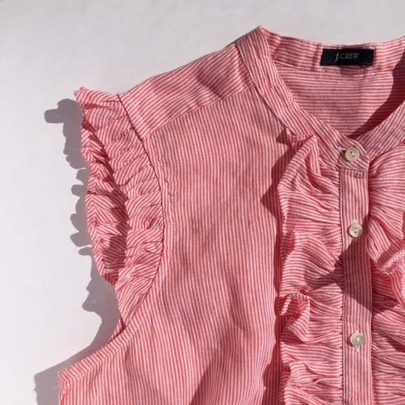 J. Crew Tops - Stripped ruffle sleeveless blouse • J. Crew