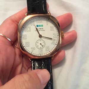 La Mer oversized rose gold black leather