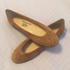 Tan Suede Andrea Carrano Bergdorf Goodman Flats