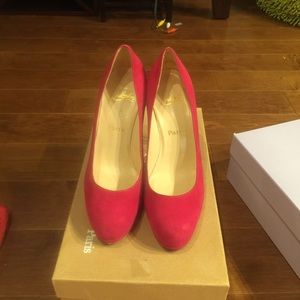Authentic Christian Louboutin Hot Pink Suede Pumps