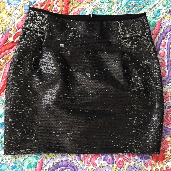J.Crew Black Sequin Mini Skirt