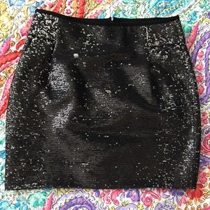 J.Crew Black Sequin Mini Skirt