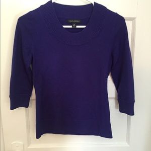 BR 3/4 sleeve merino wool sweater