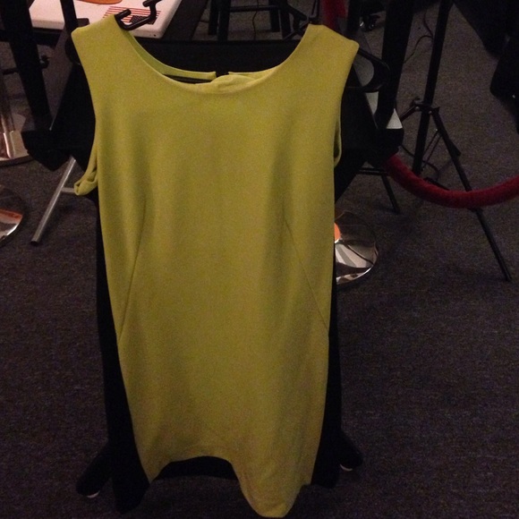 Lime Green color block dress
