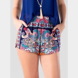 Francesca's Scarf Print Shorts