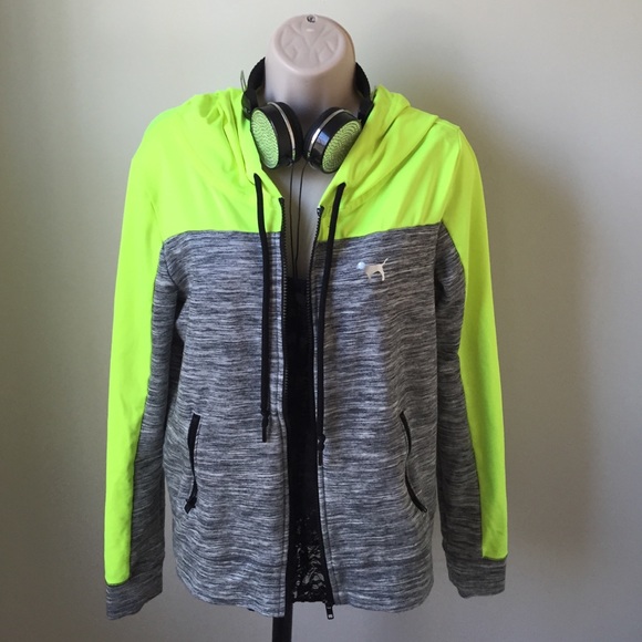 PINK Victoria's Secret Jackets & Blazers - PINK Victoria's Secret Jacket Hoodie Grey Track D