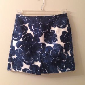 J. Crew Blue Flower Skirt