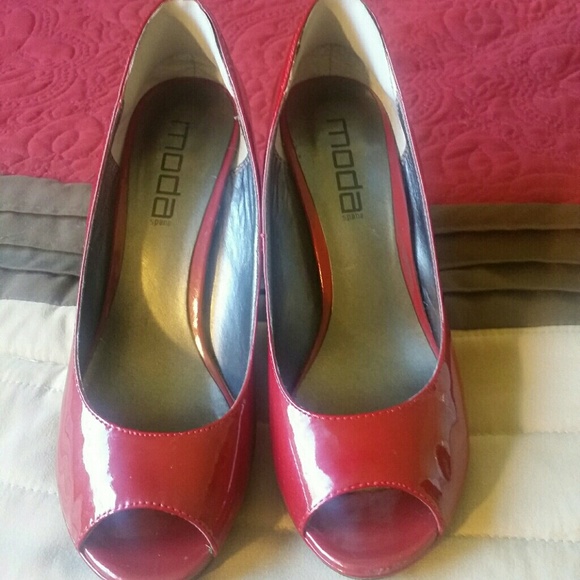 Moda Spana RED leather open toe shoes