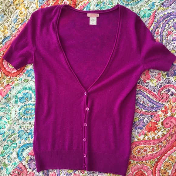 J.Crew Cashmere Short-Sleeved Button Down Sweater