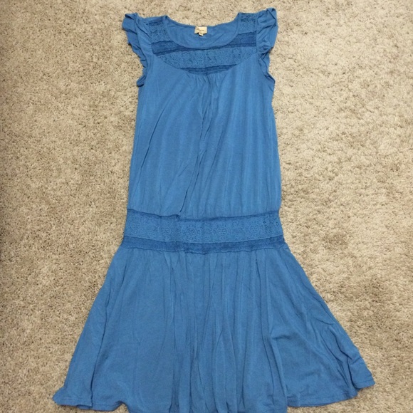 Ella moss blue lace knit dress xs