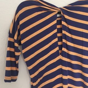 Check out the back! Striped tee